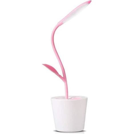 MARSEE Lampe de Table Liseuse LED Tactile Luminosité Ajustable avec Pot à Crayon Bureau Décoration Cadeau Originale - Rose