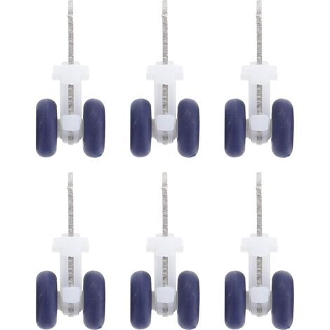 Rouleaux de Rideau Coulissant Silencieux pour Rail, 6 Pièces Pe et Acier Inoxydable, Bleu, pour Draperies et Lambrequins, Glissement Fluide sur Tringle (1/5)
