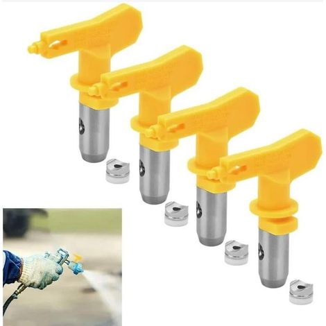 Kaelt - Buse sans air en acier au tungstène 4 pièces 517 Pistolet pulvérisateur réversible avec 4 bagues d'étanchéité Buse robuste pour peinture, meubles, clôtures (1/3)