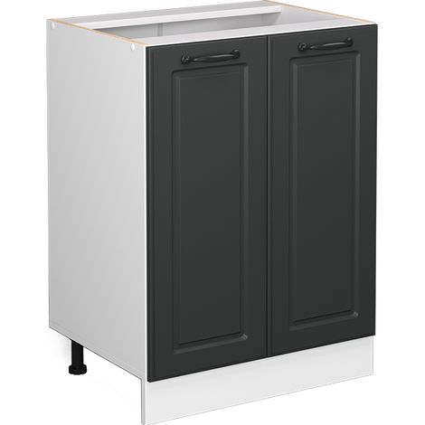Meuble bas de cuisine R-Line, Anthracite campagne, 60 cm sans plan de travail, Vicco