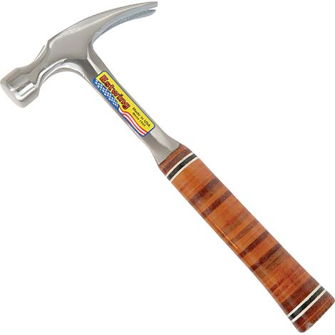Estwing E12S Straight Claw Hammer with Leather Grip, 12oz/336g