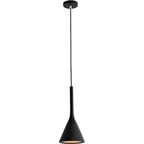 Luminaire Suspendu Moderne Macaron Plafonnier Suspendu E27 Éclairage Suspendu Simple en Aluminium pour îlot de Cuisine Salon Chambre Noir (1/5)