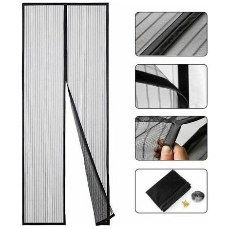 Fortschrittlicher Magnetvorhang gegen Insekten für Balkontür, französisches Fenster, komplettes Montageset 210 x 100 cm, Moskitonetztüren, Kellertüren, einfache Klebemontage (1/3)