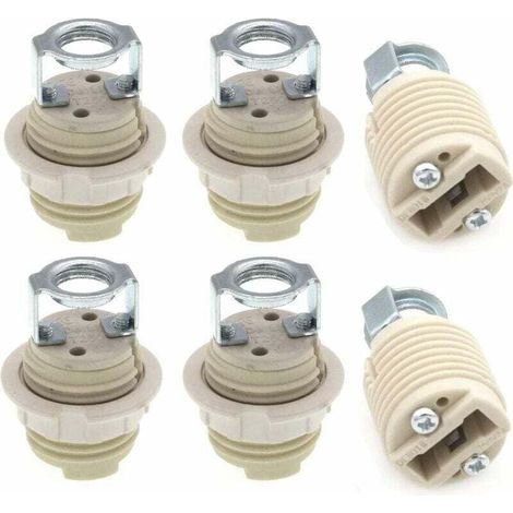 Pack de 6 portalámparas G9 con soporte, casquillo halógeno G9 con rosca cerámica (1/4)