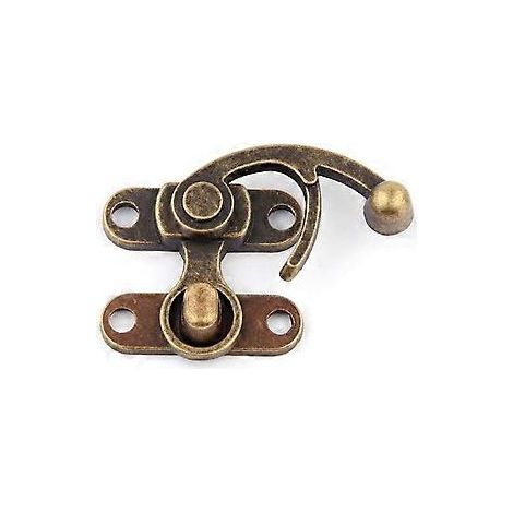 10 Schlösser – Antikes Retro-Schloss – Geeignet für Holzkisten – Drehverschluss – 38 x 44 mm – Bronzelegierung