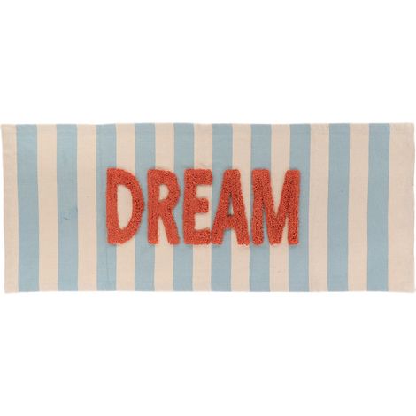 Teppich baumwolle inschrift tuftee dream 45x120 cm - blau beige - Tendance