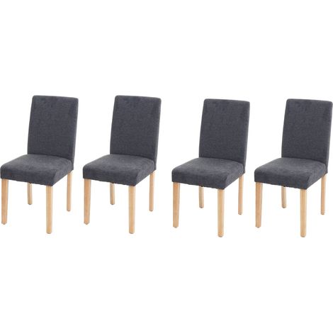 Juego de 4 sillas de comedor en tela gris oscuro con patas claras CDS04562 (1/4)