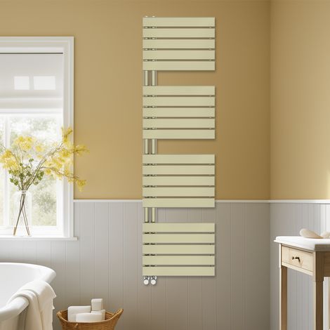 Designer Heated Towel Rail Radiator Modern Bathroom Flat Panel Warmer Rads 1800x500mm Brushed Brass (1/5)