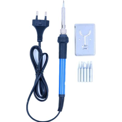 Kit de Fer à souder avec Stylo de Fer à souder électrique réglable en température, Outil de Soudure électronique 60W/220V, Support de Fer à souder 5pcs Pointes de Soudure (1/5)