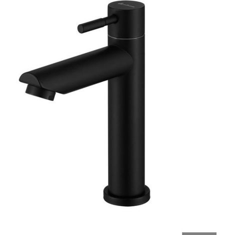 1 Robinet Lavabo,Acier Inox,Noir,Ronde,Mousseur Démontable,Salle de Bain (1/4)