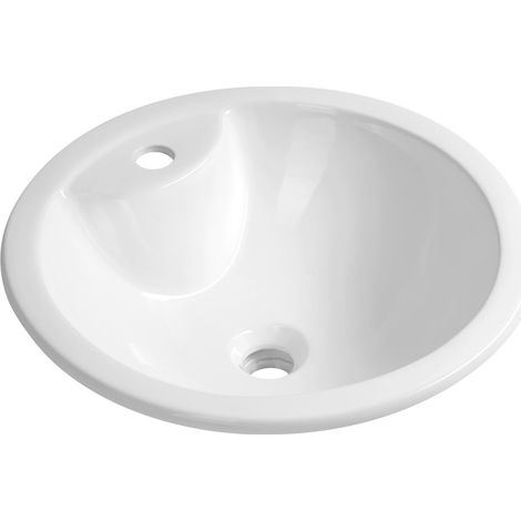Vasque à encastrer en céramique SHIPRA, dia. 46 cm, blanc (1/3)