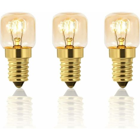 3er-Pack dimmbare Backofen-Glühbirne, 25 W, E14 T22, 25 W Glühlampe, hitzebeständig bis 300 Grad, warmweiß, für Backofen, Kühlschrank, Salzlampe, Backofen, Grillofen (1/4)