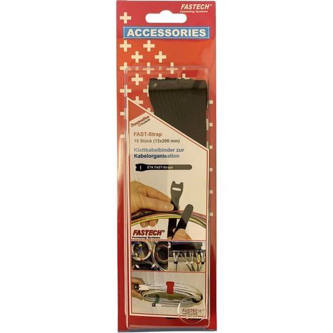 FASTECH® 802-330 Klettkabelbinder zum Bündeln Haft- und Flauschteil (L x B) 200 mm x 13 mm Schwarz (1/3)