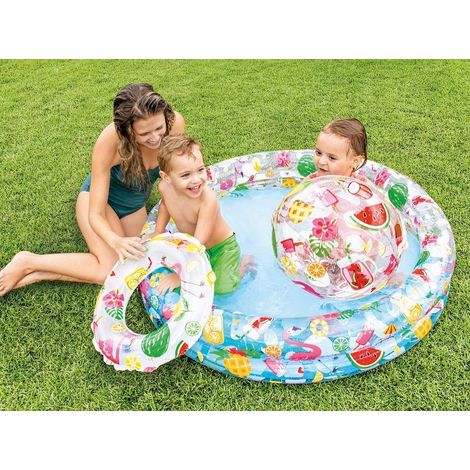 Juego de piscina hinchable de aro y pelota 122 x 25 cm INTEX 59460