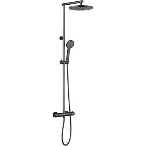 Colonne de douche thermostatique - EDOUARD ROUSSEAU - Grafito - Tete de douche orientable Ø 250 mm - Gris (1/3)