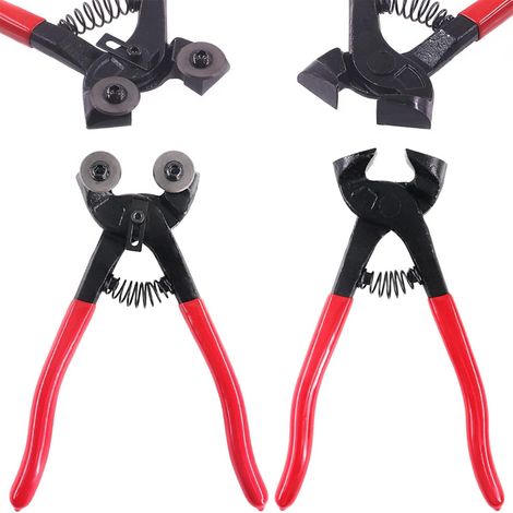Ensemble d'outils pour mosaïque en 2 pièces comprenant une pince coupante robuste pour mosaïque de verre et une pince à carrelage, en acier allié trempé, parfait pour la réalisation de mosaïques de ca (1/5)