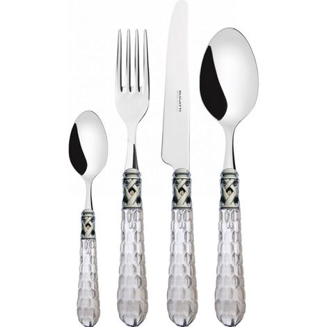 Set posate 24 pezzi in scatola Compact Bohemia ghiera cromata Trasparente Trasparente Bugatti (1/2)
