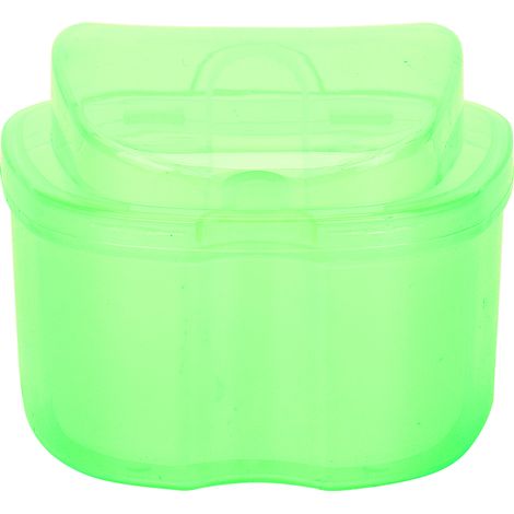 Boîte de trempage colorée pour dentier avec panier filtre - Étui de rangement vert (1/5)