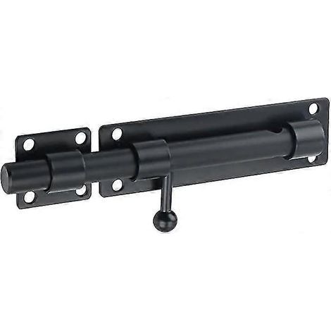 KINZON Loquet de Porte Boulon Coulissant Verrou de Porte Barillet Serrure de Porte Extrieur avec Trou pour Cadenas, Noir Mat en Acier Inoxydable (Ca (1/5)