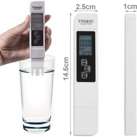 Testeur TDS EC numérique 3 en 1 - Mesure de la qualité de l'eau potable, conductivité pour jardin, piscine et aquarium (1/4)