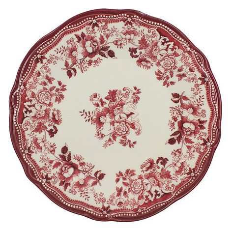 6 x assiettes plates FAUSTINE Rose - 26cm - Porcelaine - Novastyl