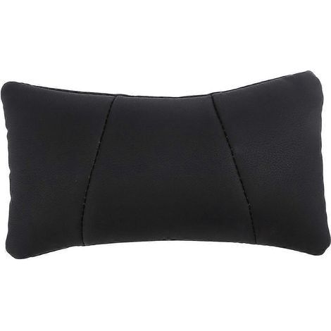 1 oreiller de voiture pour appui-tête, oreiller cervical en coton à mémoire de forme, sans goût, ne se décolore pas, respirant et anti-transpirant, coussin lombaire en cuir pour voiture (noir)-26.00X1 (1/4)