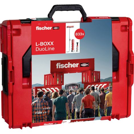 Fischer – Cheville pour support plein – Lot de 828 pièces – DuoPower pour béton et matériaux pleins – Montage facile dans espaces confinés