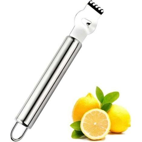 Citrus Zester Grater - Stainless with Channel Knife - For Lemon/Orange - Fine and Hygienic Zest - Cooks and Pastry Lovers (1/4)