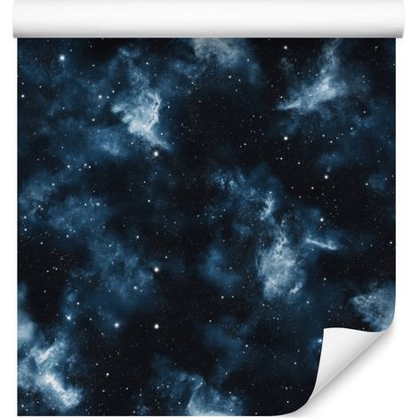 Papier peint aquarelle galaxie bleu marine, palette colorée 50x1000 cm (1/5)