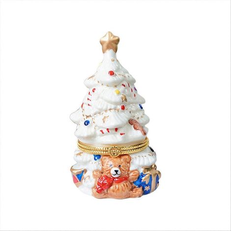 Boîte à bijoux blanche pour décorations de Noël - Porte-bagues (1/5)