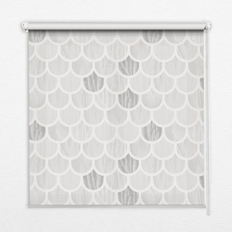 Tenda a Rullo Interna per Finestra - Tenda Filtrante Luce - Tenda Privacy - Tenda Decorativa Rettangolare - Rullo per Interni - (100 cm x 100 cm) - Scale di grigi (1/5)