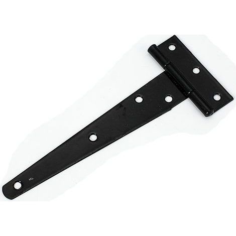 Set of 4 T-hinges, black barn door hinges, flat stainless steel hinges for gates, garden sheds, cupboards - 75 (1/5)