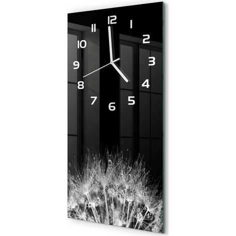 Horloge Murale Verticale Cadeau Original pour Maison Silencieuse Graines de pissenlit 30x60 cm (1/5)