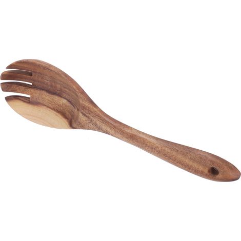 Vaisselle en bois de teck de qualité alimentaire pour la cuisine, les restaurants et les salles à manger, avec fourchette à salade (1/5)