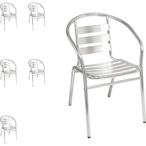 6 Stück Bistro Stapelstuhl Aluminium-M537474-6 (1/3)