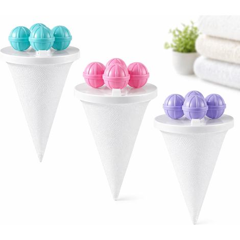 Sacs filtre machine à laver 3 pcs Réutilisable Attrape-poils Anti peluches Enlève poils chien chat Filet (1/5)