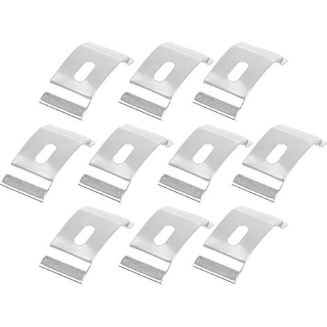 Lot de 10 Supports de Fixation pour Stores et Persiennes Verticales en Métal Argenté, Légers et Faciles à Installer, Accessoires pour Rideaux Cuisine et Salle à Manger (1/5)
