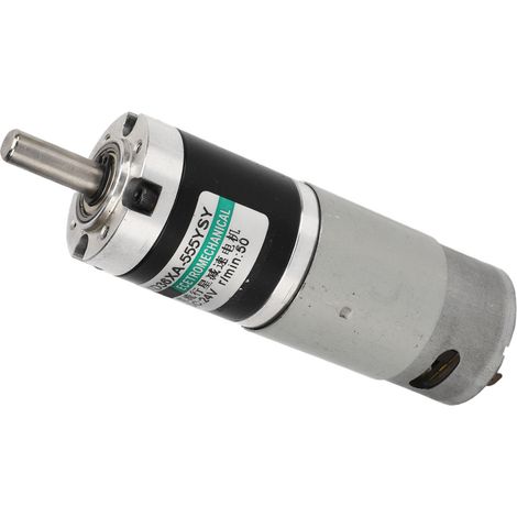 Moteur Électrique Réducteur CC 24V 15W Mini Moteur en Cuivre Silencieux Couple Élevé 50 tr/min Noir Argent (1/5)