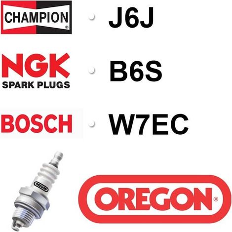 Bougie OREGON - CHAMPION j6j NGK b6s BOSCH w7ec