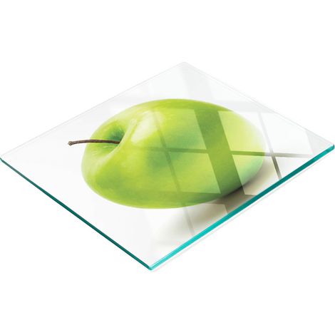 Tabla de cortar decorativa de vidrio templado color verde manzana, 60x52 cm (1/5)