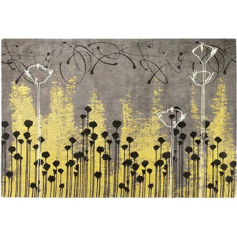 Tapis salon tissé à plat Jacquard DIAMETRE 160 JOLN gris , tapis en coton (1/5)