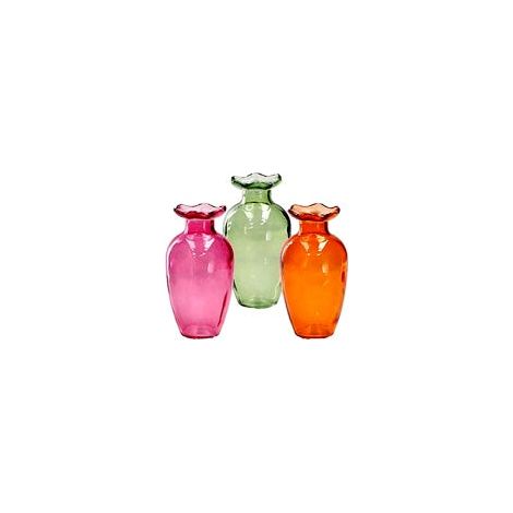Regalo Italiano Vaso in Vetro Miles D 7,5 Cm H 13,5 Cm – 3 Colori Assortiti Ideale Ideale Bomboniera 1 Pz