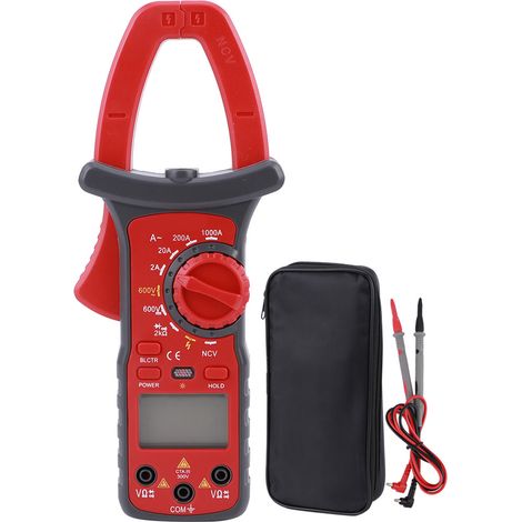 Multimètre numérique pince ampèremètre AC 1000A, outil de diagnostic électrique pour électricien, mesure précise, voltmètre, testeur de tension, alimentation 9V, réparation et maintenance. (1/5)