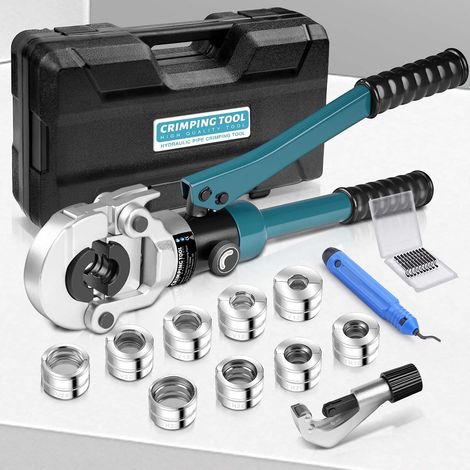 Pince à sertir professionnelle pour tube en cuivre CR V et contour TH avec coupe-tuyau, pince à sertir manuelle, pince à sertir pour tuyau composite avec V12, V15, V18, V22, V28 et TH16, TH20, TH26 (1/5)