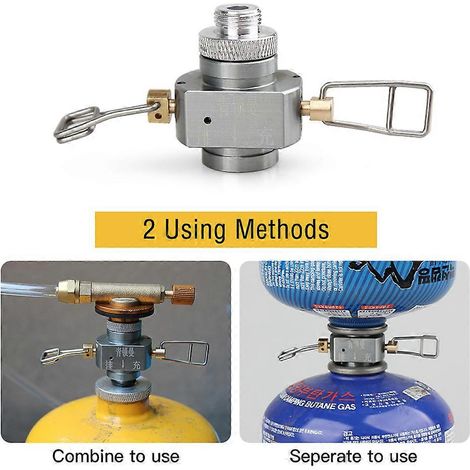 Adaptateur de recharge de gaz avec valve de remplissage, valve d'échappement, sélecteur de cartouche de gaz, convertisseur de cartouche de gaz, Gas Saver Plus (1/5)