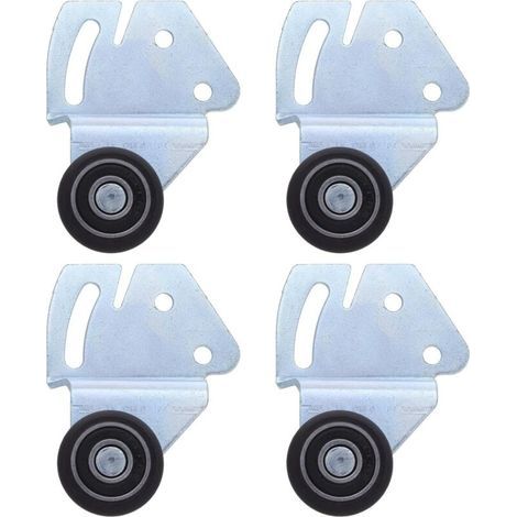 Set mit 2 Nylon-Schiebetürrollen für Kleiderschränke, geräuschloses und robustes Rollenset, Führungsschiene kompatibel mit Kleiderschränken und Schranktüren, reibungsloser Zugang und