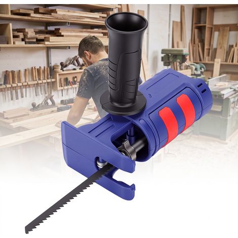 Adattatore per trapano elettrico con sega alternativa e impugnatura ergonomica per lama di seghetto alternativo, per tagliare legno e metallo. (1/5)