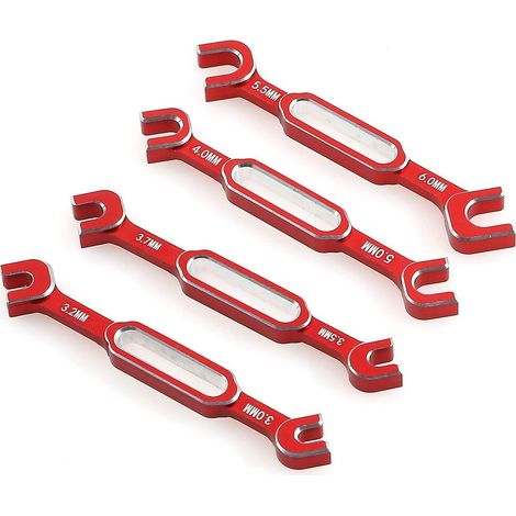 4-teiliger Schraubenschlüssel 3/3,2/3,5/3,7/4/5/5,5/6 mm, Kugelgelenk-Abzieher, Universalwerkzeug für Fernbedienungen – Rot