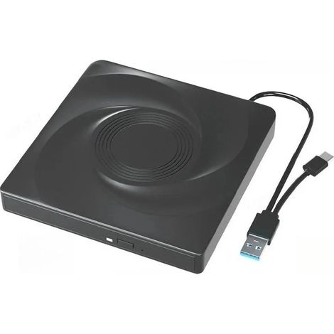 Lecteur optique externe USB 3.0 Type-C CD/DVD/RW, graveur et lecteur portable VCD/CD/DVD, compatible avec les systèmes Windows 11/10 et Mac. (1/5)