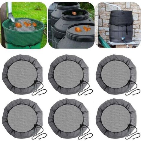 6pcs Filet de protection pour tonneau de pluie avec cordon de serrage, protection contre les feuilles, les moustiques-Ø80 cm (1/5)